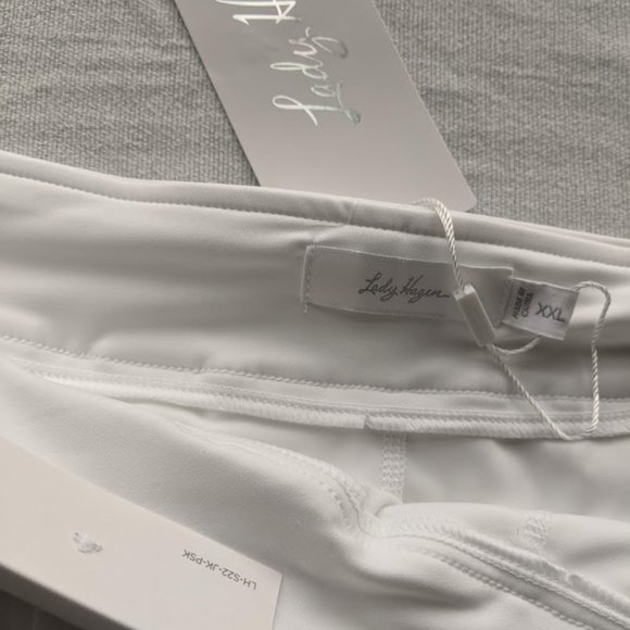 Lady Hagen Women's Golf Skort Size XXL Americana Pleat White Blue Stripe NEW - Picture 4 of 6